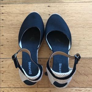 Black espadrille wedges